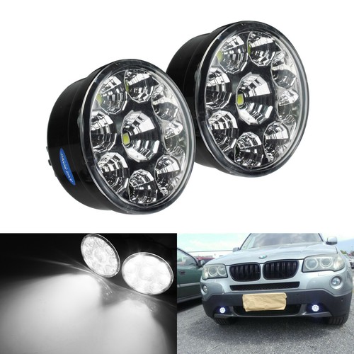 Pair white led round - 9,