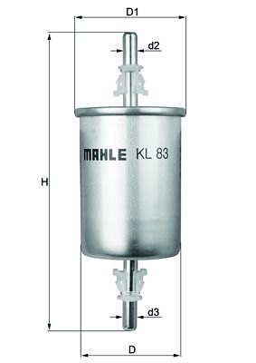 Mahle kl83 fuel filter fits - mahle,